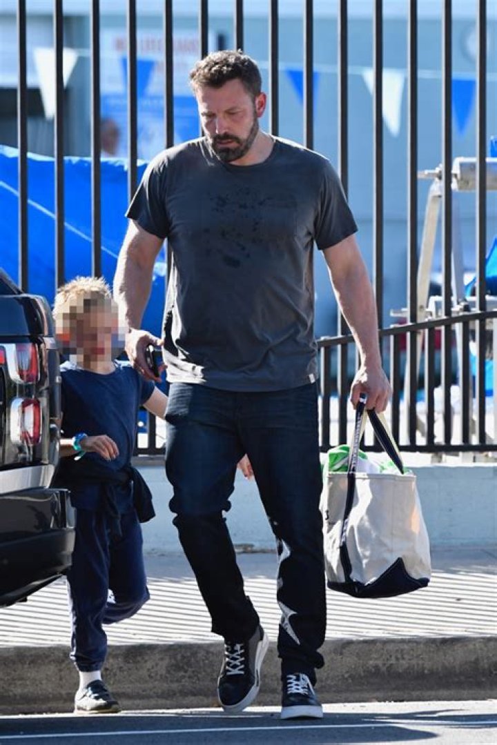 Ben Affleck Sweats It Out In The LA Heat & Picks Up Son Samuel, 7, From Swim Practice – Pics